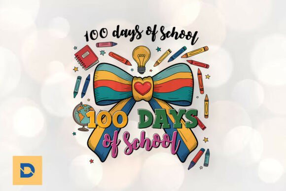 100 Day of School Coquette Teaching PNG