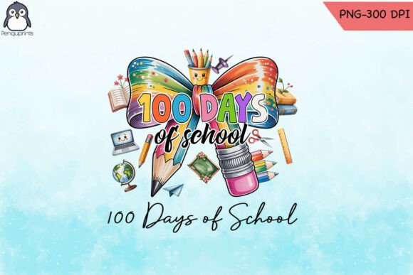 100 Days of School Sublimation PNG