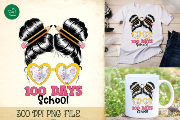 100 Days School Funny Cute Girls PNG