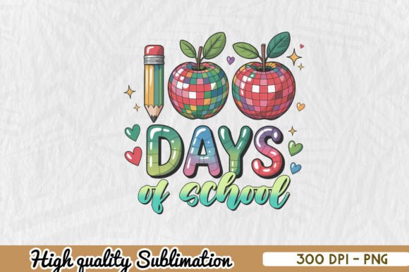 Colorful 100 Days School Celebration PNG