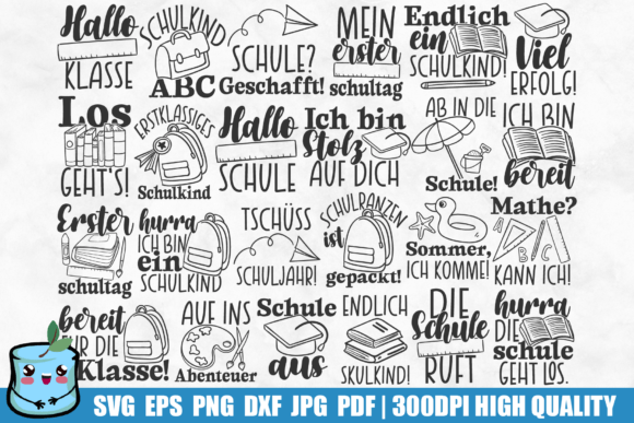 German School Quotes Bundle: Graphics and Crafts