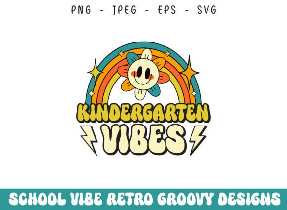 Kindergarten Grade School Retro Groovy Graphics & Crafts