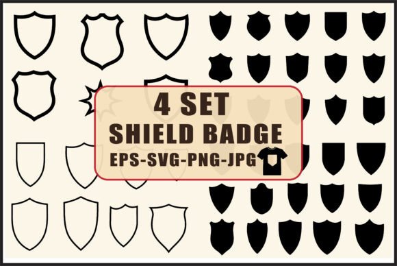 Minimalist Shield Badge SVG Bundle for Graphics and Crafts