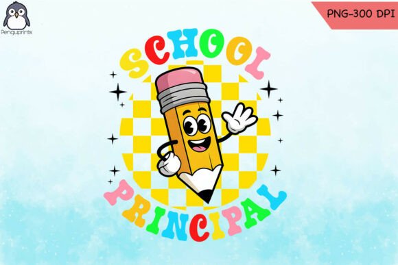 Retro School Principal PNG Graphics for Crafts Projects