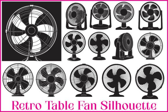Retro Table Fan SVG Bundle for Graphics and Crafts