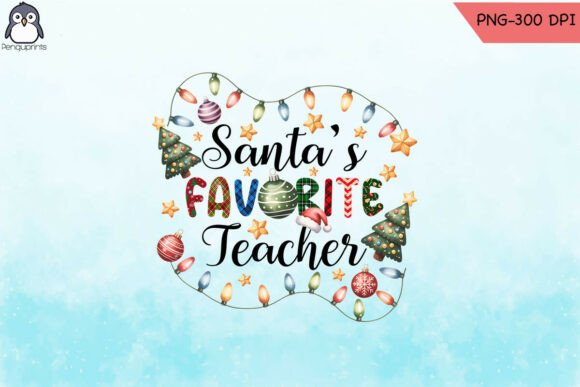 Santa's Teacher Xmas PNG for Crafts
