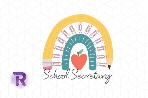 School Secretary Rainbow PNG for Crafts and Graphics