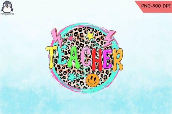 Teacher Smiley Face Sublimation PNG: Graphics for Crafts