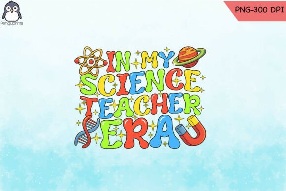 Teacher Trendy Retro Groovy PNG: Graphics for Crafts and Content