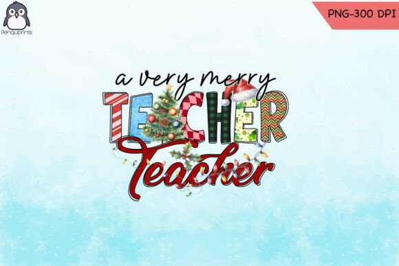Teacher Xmas Teacher Sublimation PNG: Graphics for Crafts