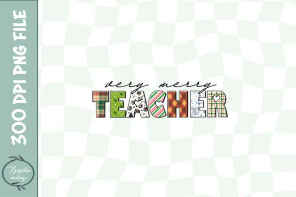Very Merry Teacher Coquette PNG: Graphics for Crafts